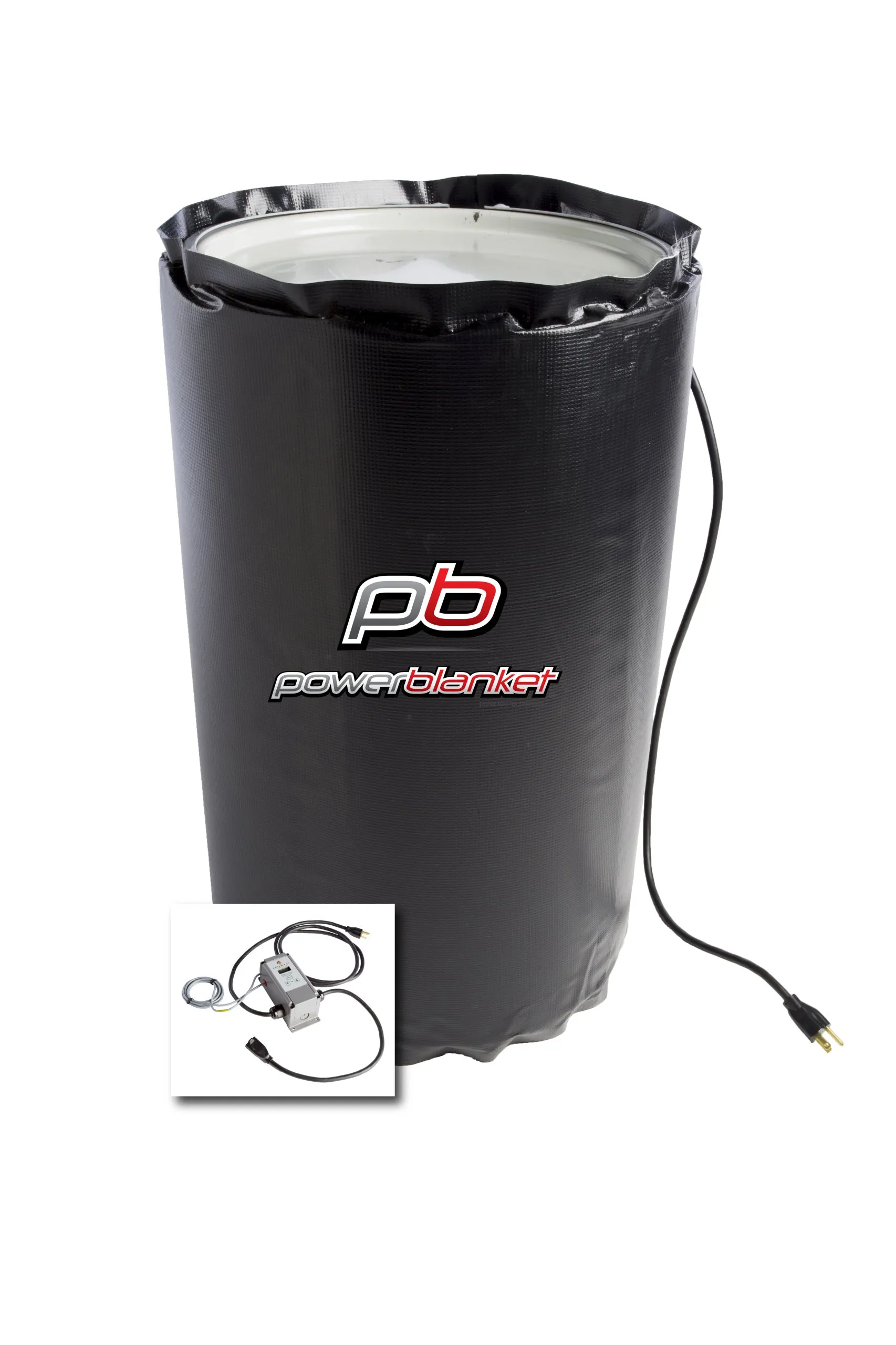 Adjustable Thermostat 15 Gallon Insulated Drum Heater - 145°F Temperature Control - 120V Power Plugin