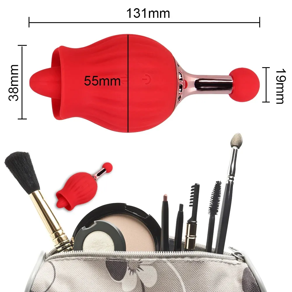 2-in-1 Clit Clamp G Spot Vibrator Rose Toys - Nipple Clamping Tail Clitoral Vagina Stimulator