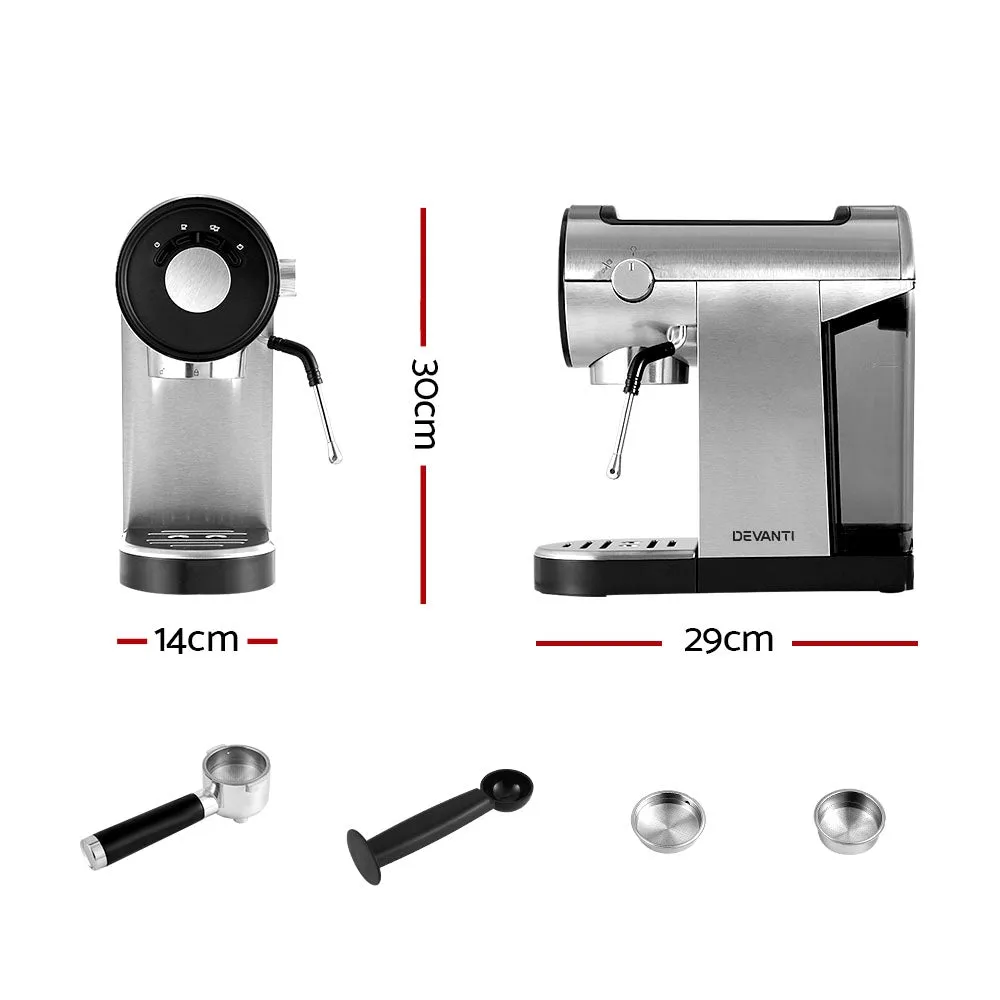 20 Bar Espresso Machine Instant Heat Milk Frother Devanti