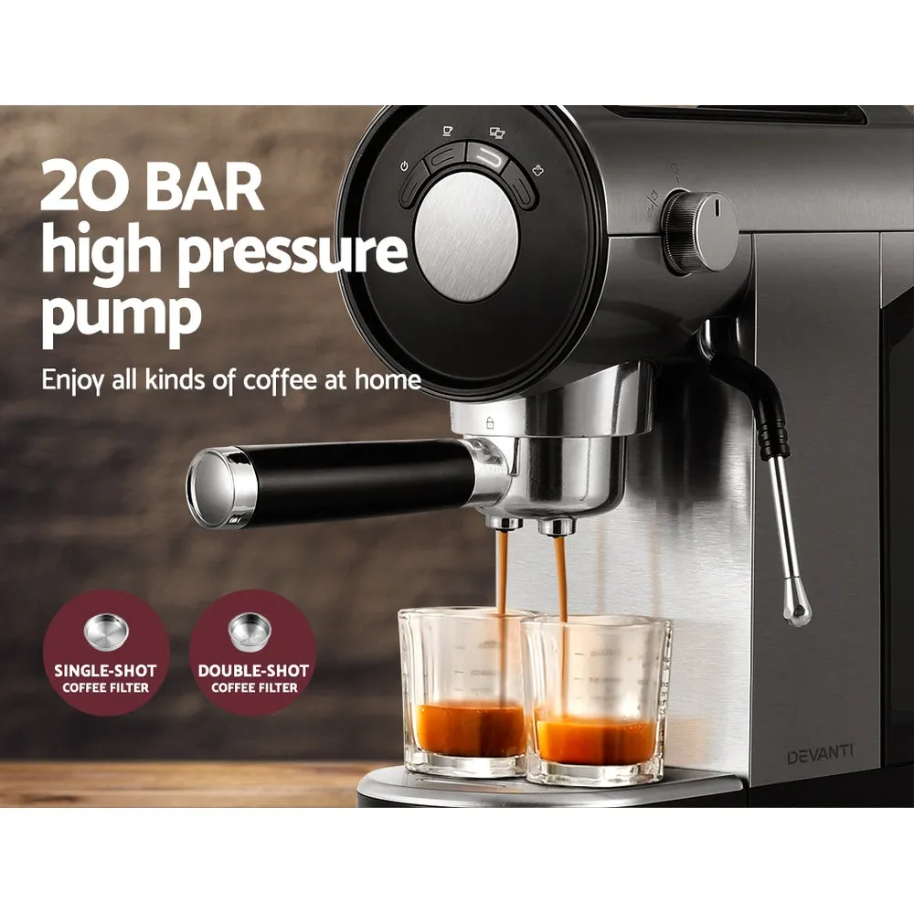 20 Bar Espresso Machine Instant Heat Milk Frother Devanti