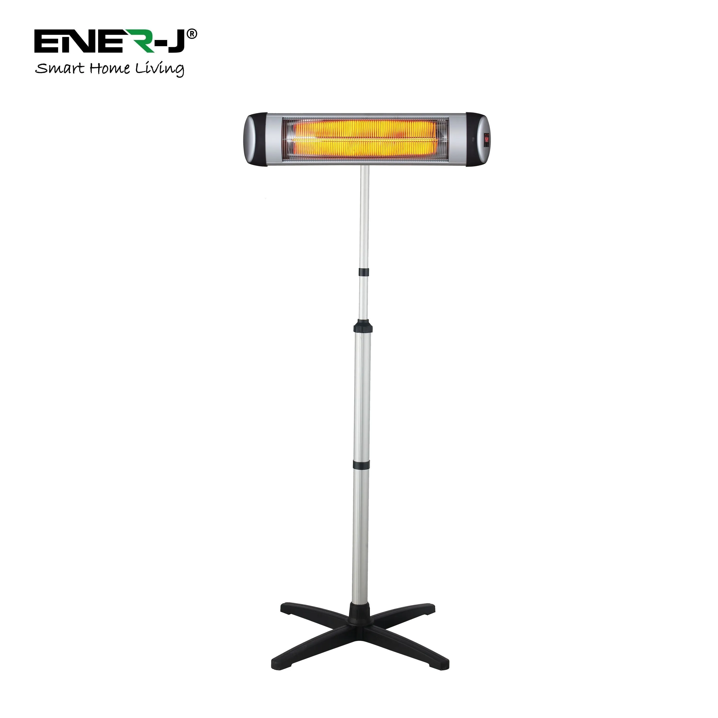 2000W Infrared Patio Heater, IP34 Wall Mounted Electric Heater With Quartz Tube, 3 Heat Settings 750W, 1500W and 2000W with LED Display, Ideal for Terrace, Garden, Patio, Balcony