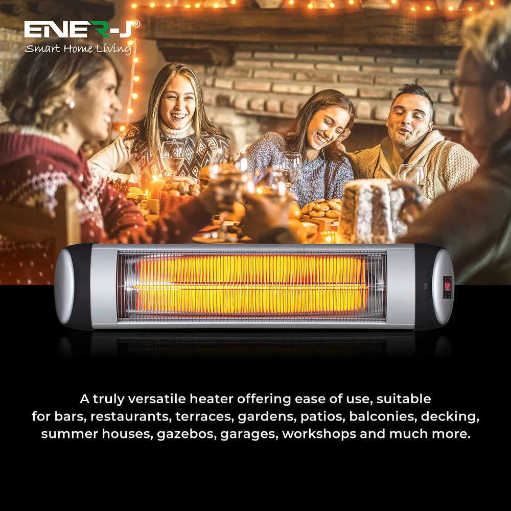 3000W IP34 Infrared Patio Heater - Wall Mounted Electric Heater With Quartz Tube, 3 Heat Settings, LED Display