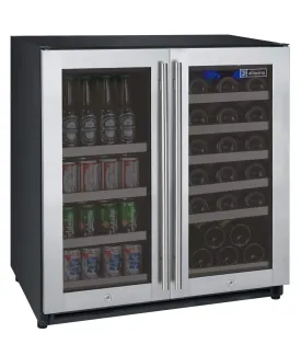 Allavino FlexCount II Tru-Vino 1.0 Amps 30 Bottle/88 Can Dual Zone Beverage/Wine Fridge VSWB30-2SF20