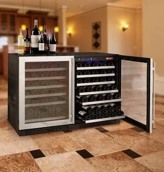 Allavino FlexCount II Tru-Vino 112 Bottle Dual Zone Stainless Steel Wine Fridge 2X-VSWR56-1S20