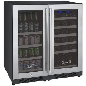 Allavino FlexCount II Tru-Vino 2.3 Amps 30 Bottle/88 Can Dual Zone Beverage/Wine Fridge 3Z-VSWB15-2S20