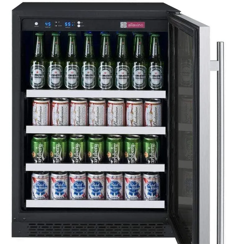 Allavino FlexCount II Tru-Vino 24" Wide Stainless Steel Right Hinge Beverage Center VSBC24-SR20