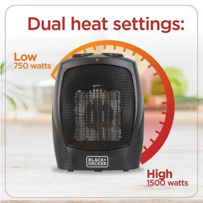 BLACK DECKER Personal Ceramic Indoor Heater Black