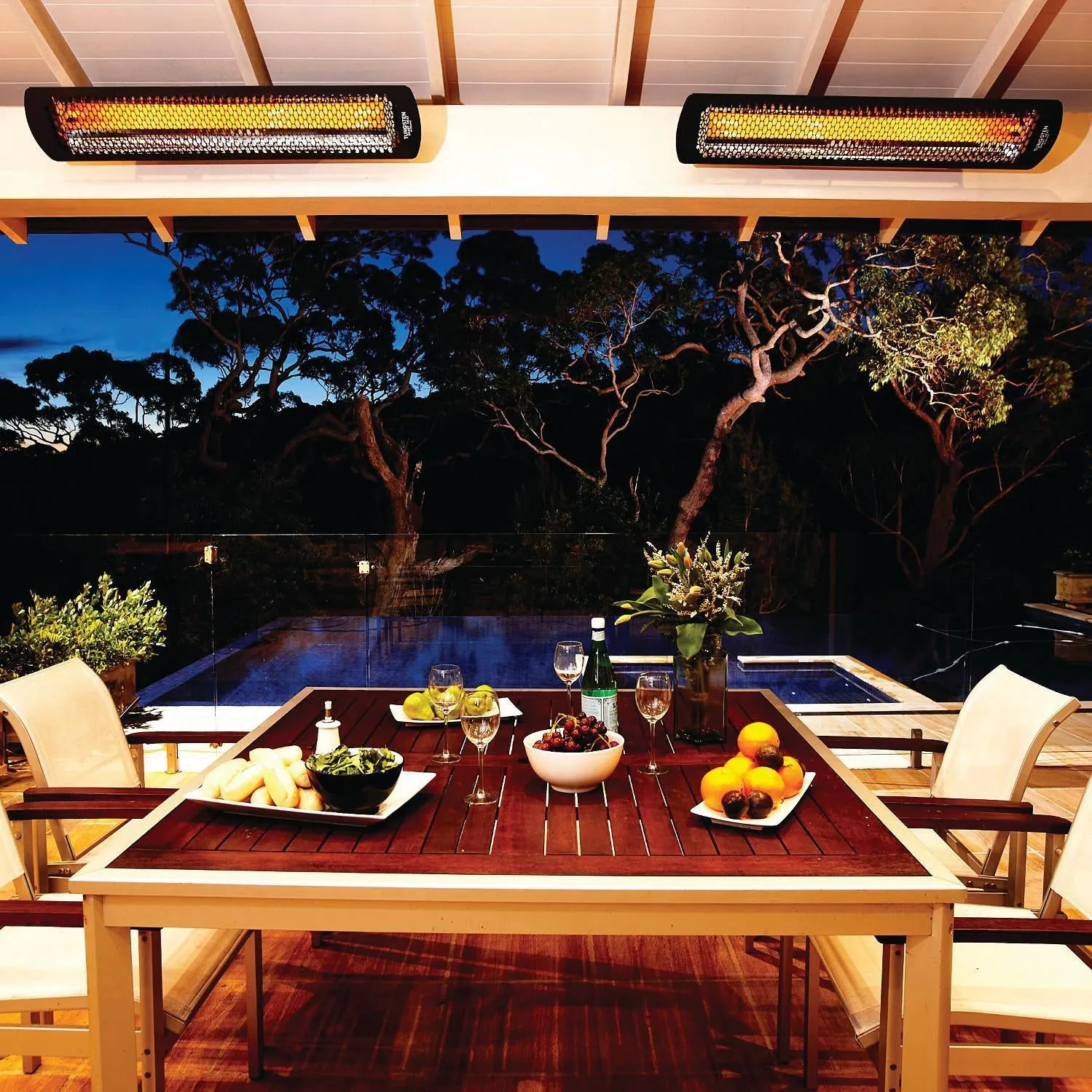 Bromic Heating - Tungsten Smart-Heat 56-Inch 6000W Dual Element 240V Electric Infrared Patio Heater - Black