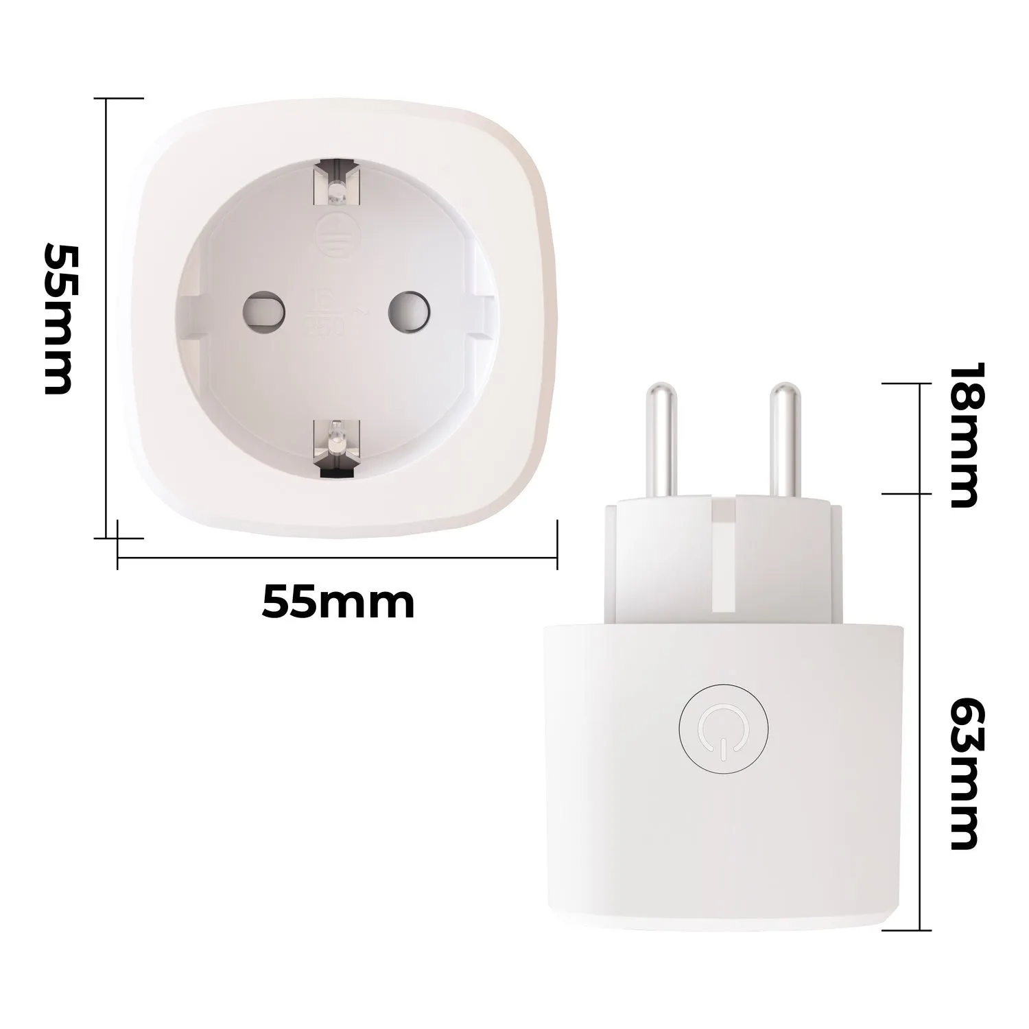 Calex Smart Plug - 3 pieces - with Energy Meter - White