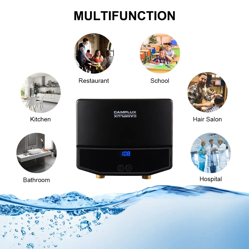 Camplux Black Point-of-Use Electric Tankless Water Heater - 3.5kW 120V
