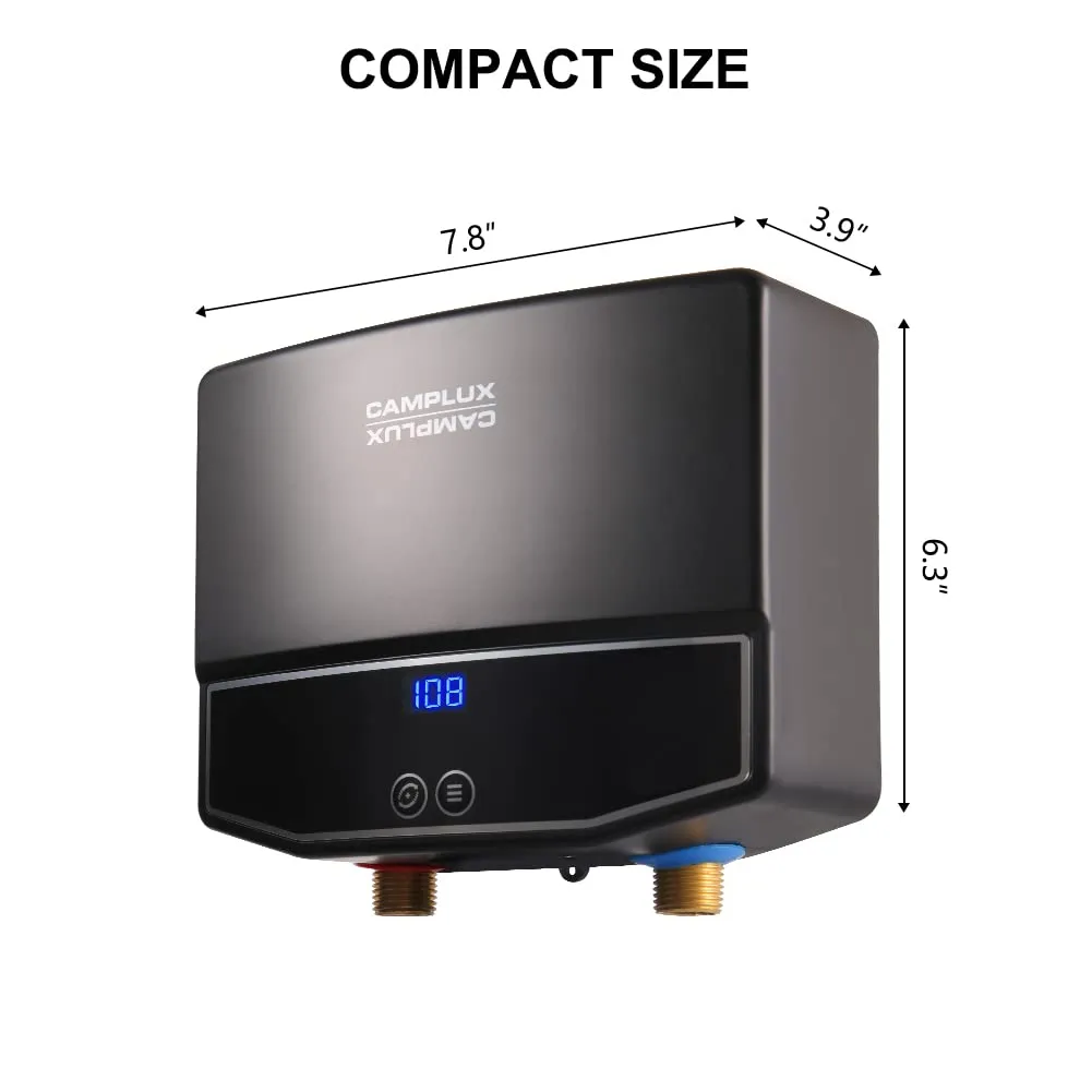 Camplux Black Point-of-Use Electric Tankless Water Heater - 3.5kW 120V