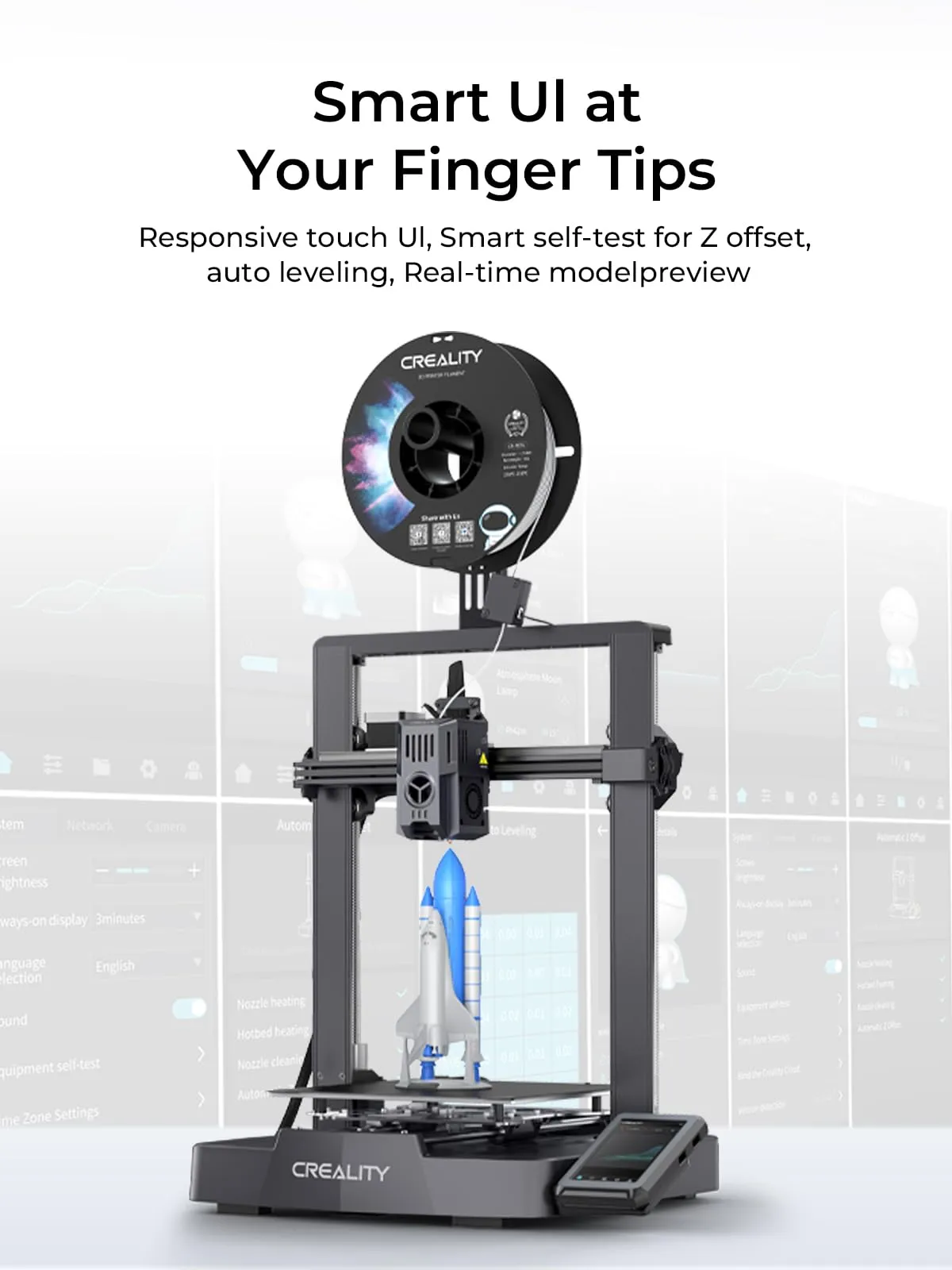Creality Ender-3 V3 KE 3D Printer, 500 mm/s High-Speed Printing with Auto-Leveling, Sprite Direct Extruder Supports 300℃ Printing, Smooth Detail, 220×220×250 mm Print Volume