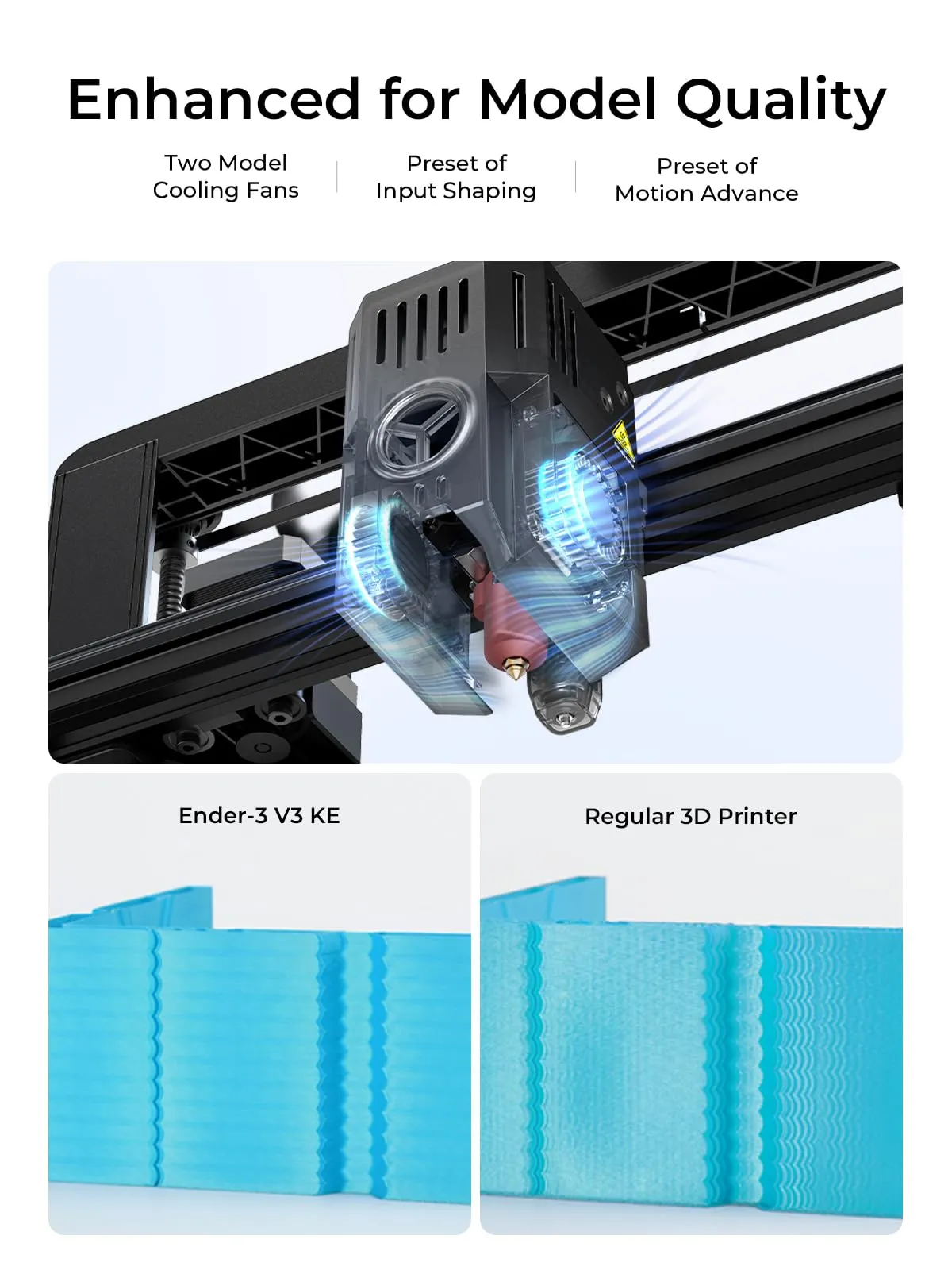 Creality Ender-3 V3 KE 3D Printer, 500 mm/s High-Speed Printing with Auto-Leveling, Sprite Direct Extruder Supports 300℃ Printing, Smooth Detail, 220×220×250 mm Print Volume