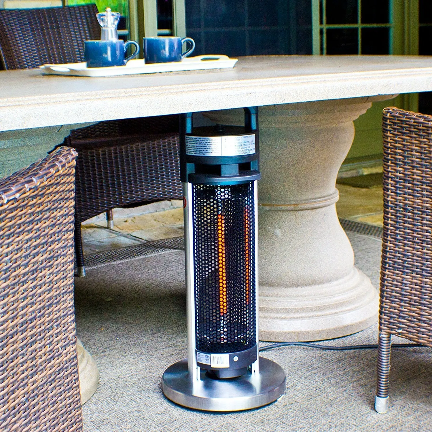 Ener-G  Indoor/Outdoor Freestanding Electric Patio Heater, Black