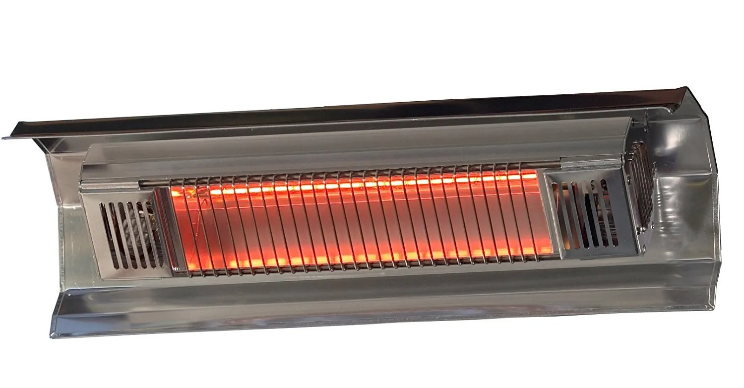 Fire Sense Indoor/Outdoor Wall-Mounted Infrared Heater, Stainless Steel