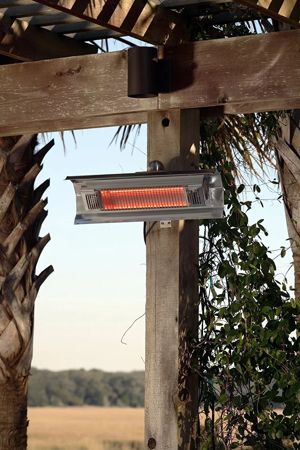 Fire Sense Indoor/Outdoor Wall-Mounted Infrared Heater, Stainless Steel