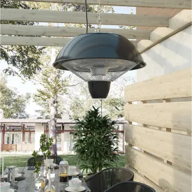 Garden Ceiling Heater Black Hanging Electric Patio Heater with Pull Rope Switch