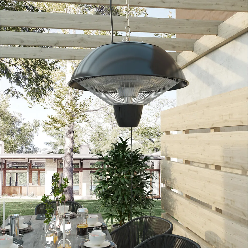 Garden Ceiling Heater Black Hanging Electric Patio Heater with Pull Rope Switch