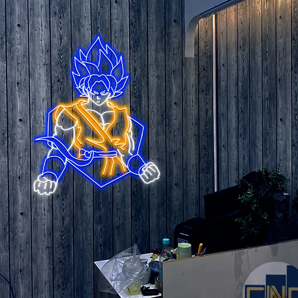 Goku Super Saiyan Blue Neon Sign – Vibrant, Durable Décor for Dragon Ball Z Fans