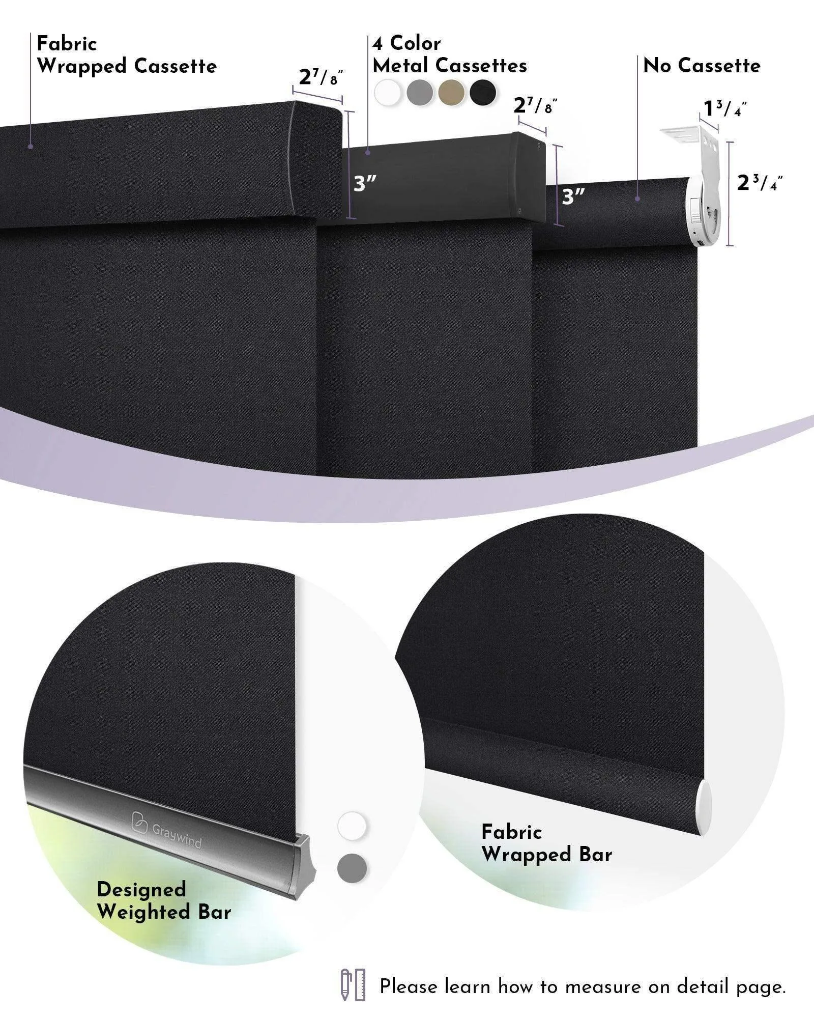Graywind Motorized Blackout Roller Shades & Matter Motor & Solar Panel | Customizable