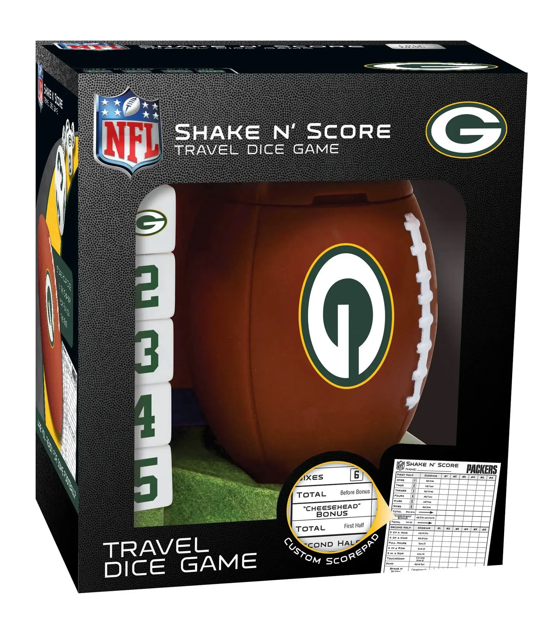 Green Bay Packers Shake n' Score Travel Dice Game