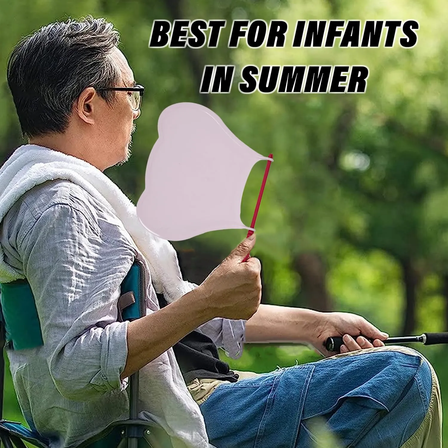 Heart Home Hand Fan | Plastic Hath Pankha | Hand Fan for Summer | Beejna for Natural Air | Caty Fan | Useful for Travel | Hand Fan for Cool Air | Pack of 2 | Pink