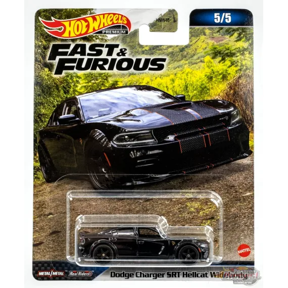 Hot Wheels Premium Fast & Furious Vehicle 5/5 Dodge Charger Srt Hellcat Widebody
