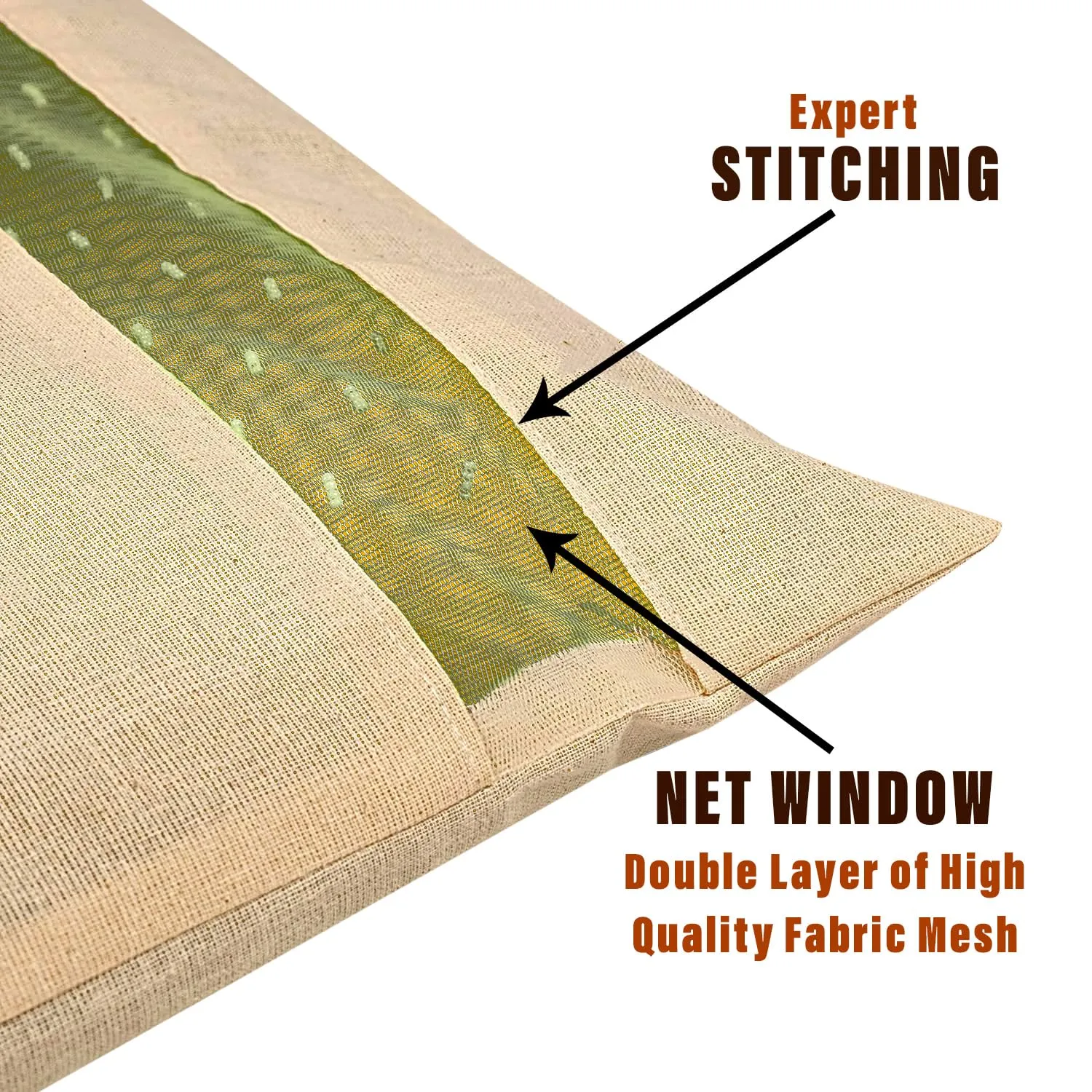 Kuber Industries Saree Bags | Clothes Bags for Storage | Cotton Wardrobe Organizer | Mesh Window Cloth Storage Bags Set | Single Packing Saree Cover with Button | Pack of 20 | Cream