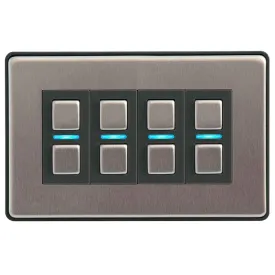Lightwave L24-SS Smart Dimmer Switch 4 Gang - Stainless Steel