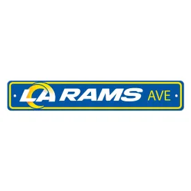 Los Angeles Rams Team Color Street Sign Décor 4in. X 24in. Lightweight