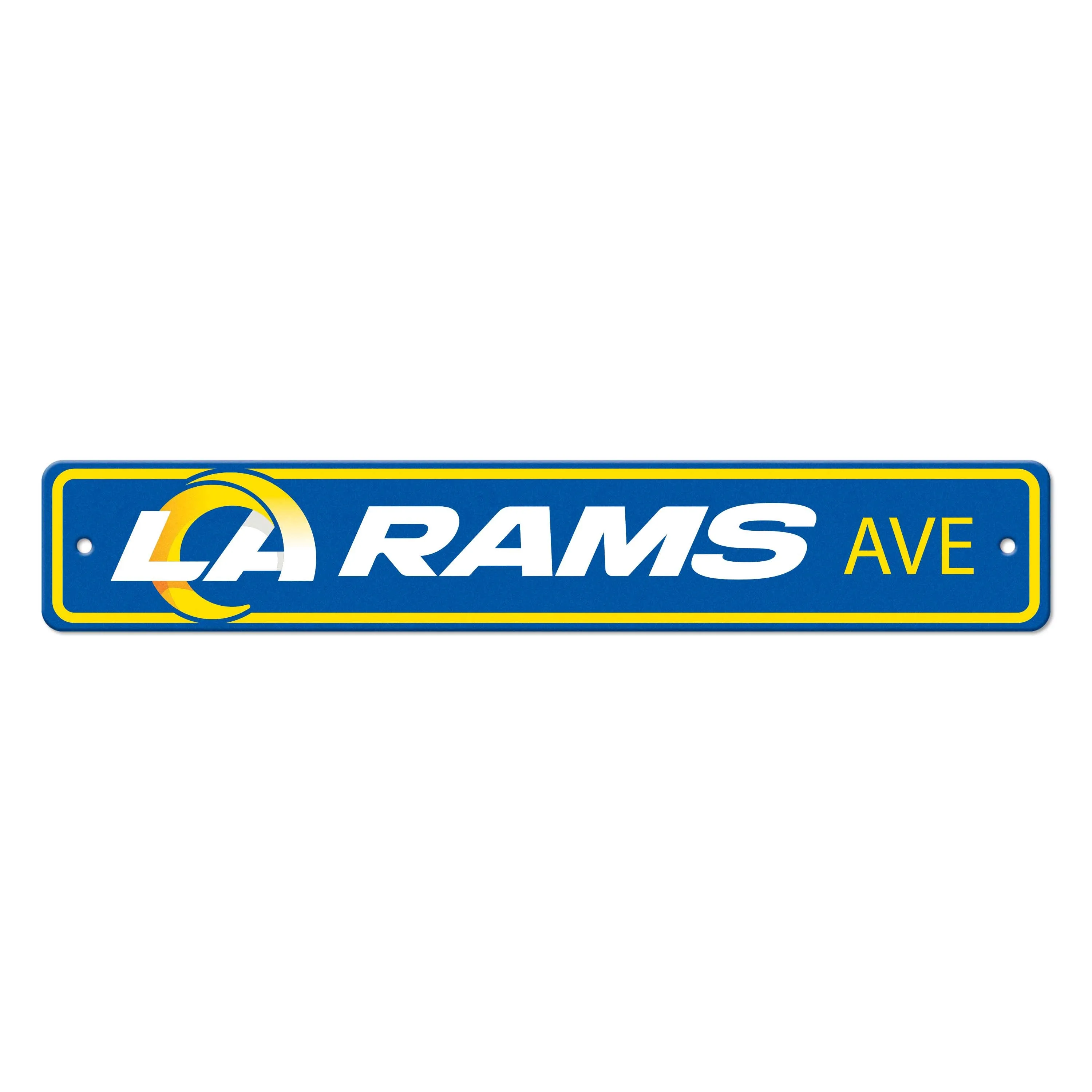 Los Angeles Rams Team Color Street Sign Décor 4in. X 24in. Lightweight