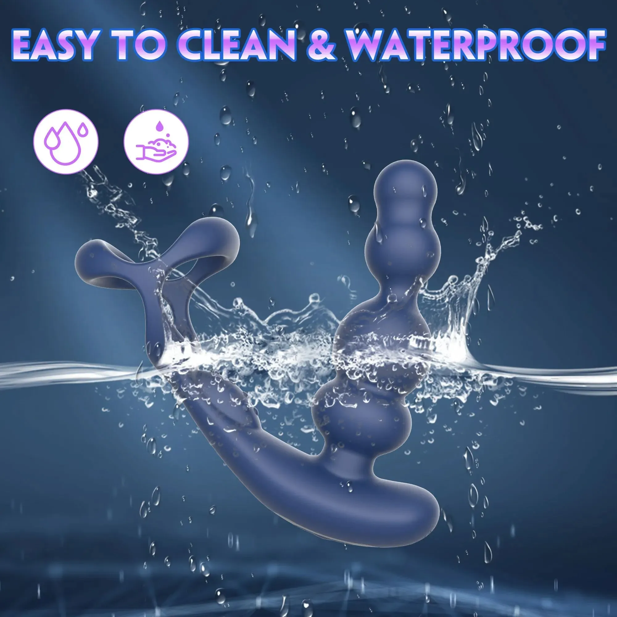 Male Anal Toys - 360° Rotate Prostate Massager Cock Ring Remoter Sex Toys for Men