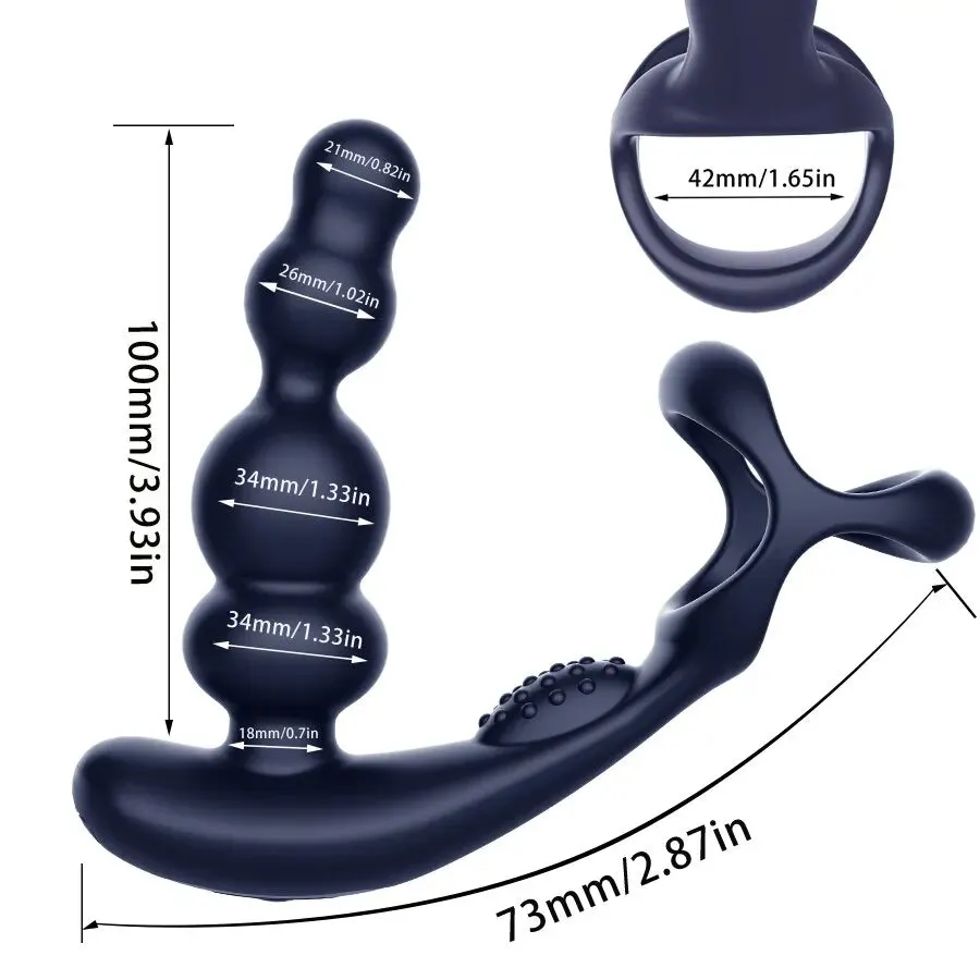 Male Anal Toys - 360° Rotate Prostate Massager Cock Ring Remoter Sex Toys for Men