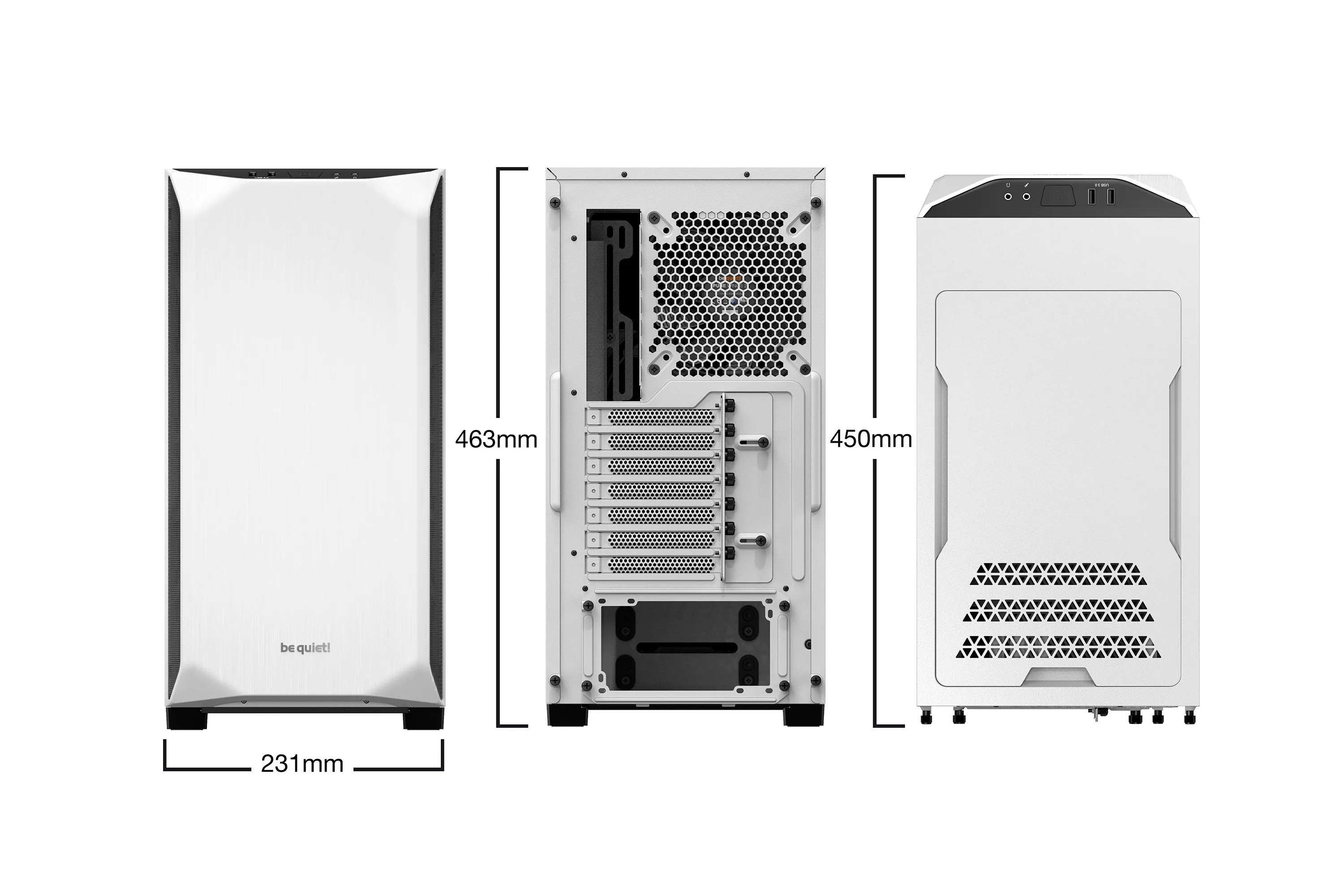 Midi Be Quiet! Pure Base 500 White Window