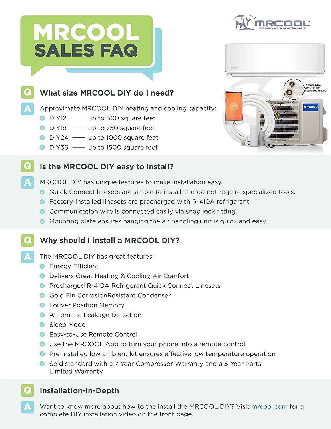 MRCOOL DIY 36000 BTU DIY Mini-Split Air Conditioner & Heater WiFi 16.0 SEER