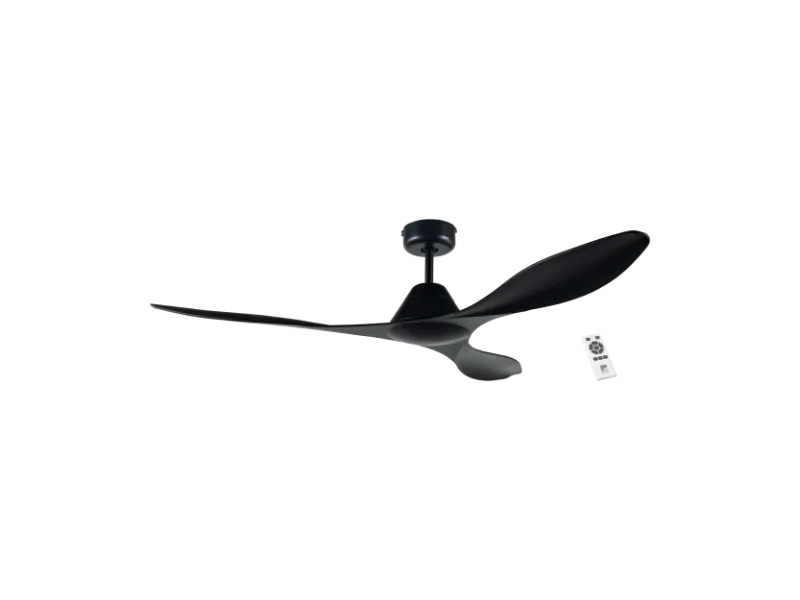 Nevis  ABS Indoor/Outdoor Ceiling Fan With Remote Control Black/no light