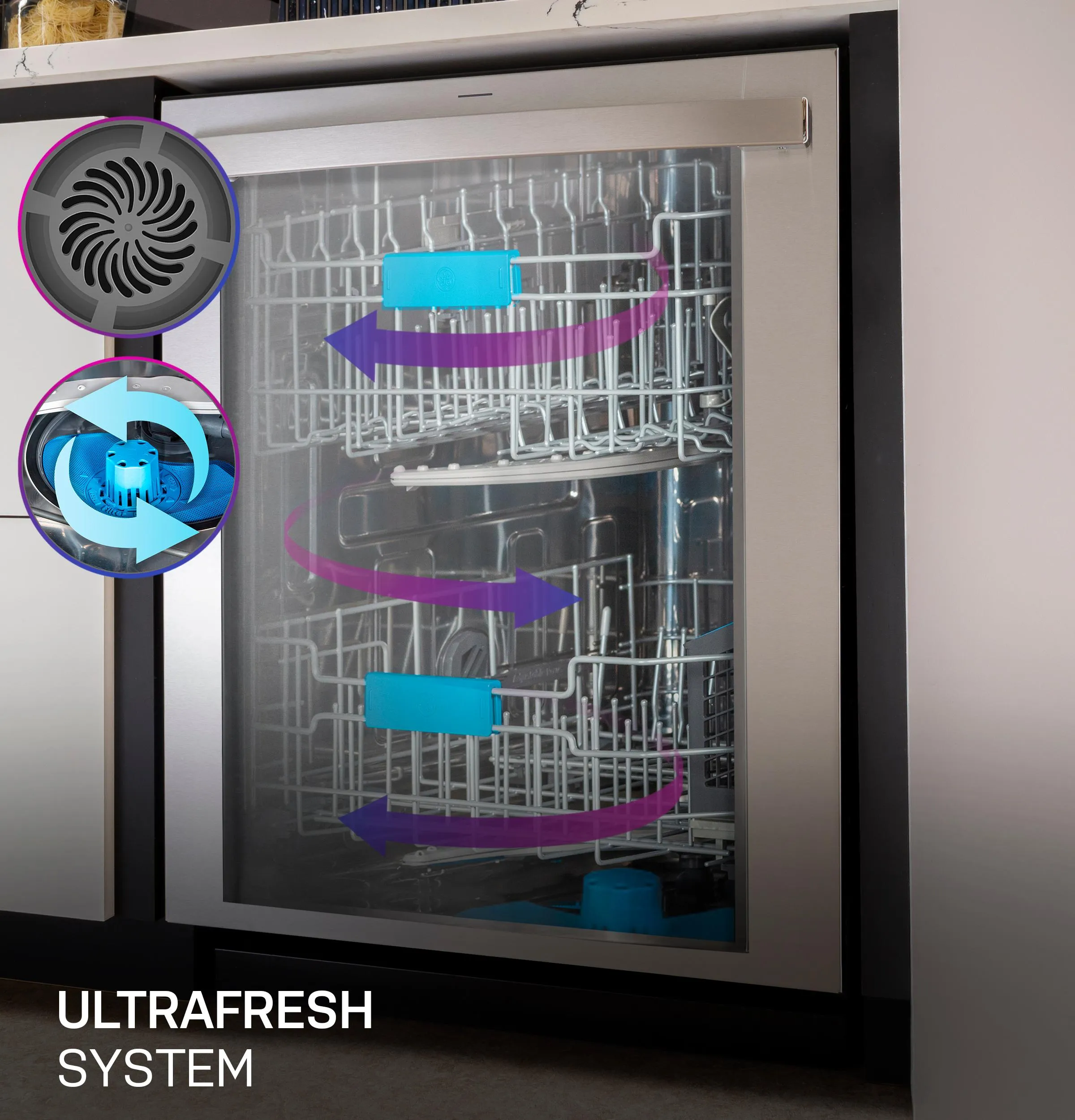PDP795SYVFS GE Profile™ ENERGY STAR Smart UltraFresh System Dishwasher with Microban™ Antimicrobial Technology with Deep Clean Washing 3rd Rack, 39 dBA