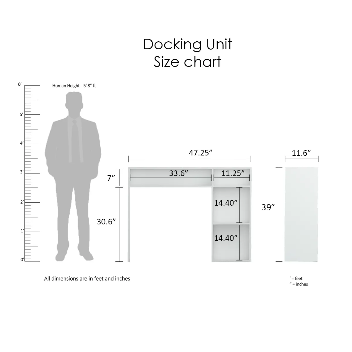 Pengu 6 Seater Folding Dining Table   Docking Unit