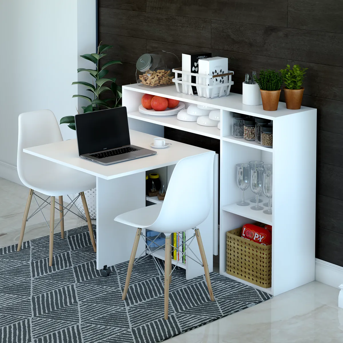 Pengu 6 Seater Folding Dining Table   Docking Unit