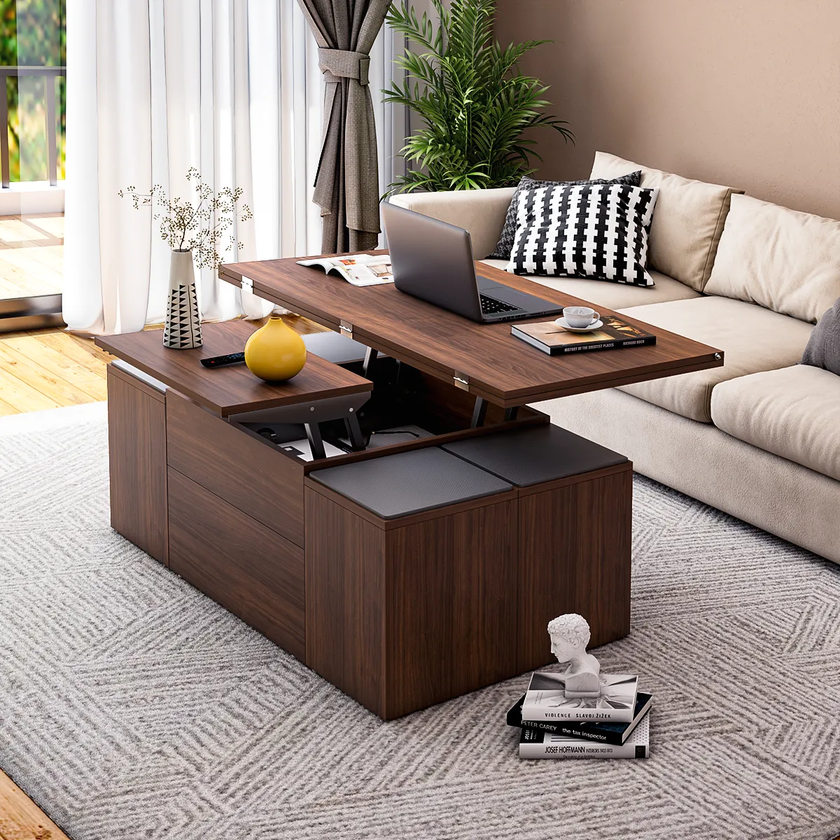 Pengu Convertible Coffee Table   Dining Table