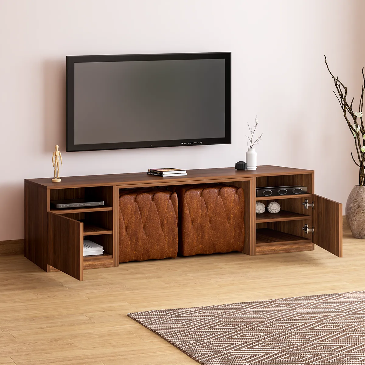 Pengu Tv unit with hidden coffee table