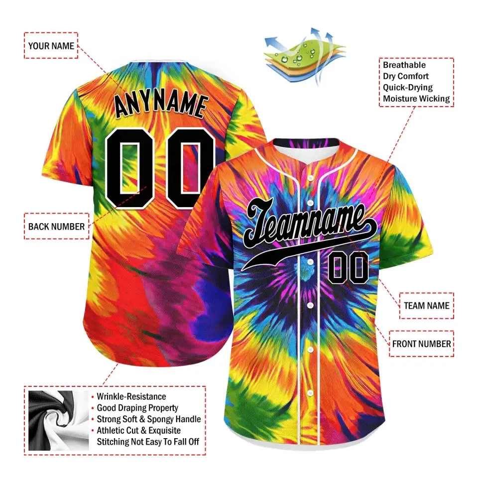 Personalized Tie-Dying Jerseys, Custom Stylish Jersey, breathable Fans Jersey