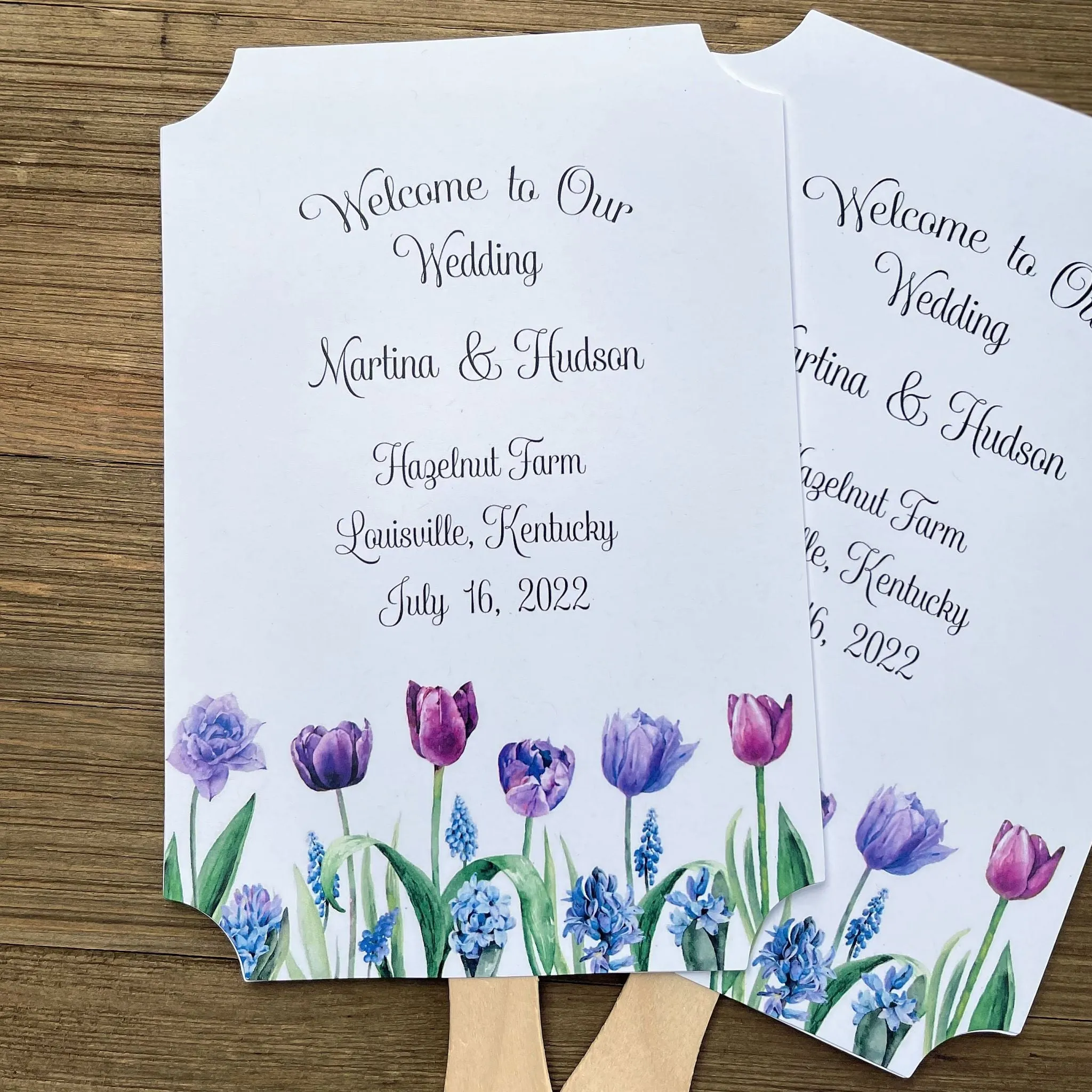 Personalized Wedding Guest Fans