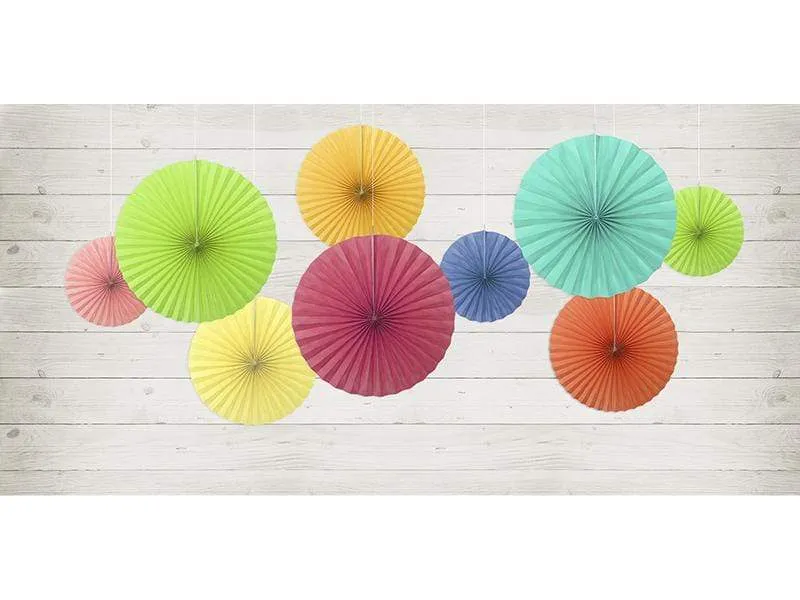 Plain Paper Fan Rosette Pack - Tiffany Blue