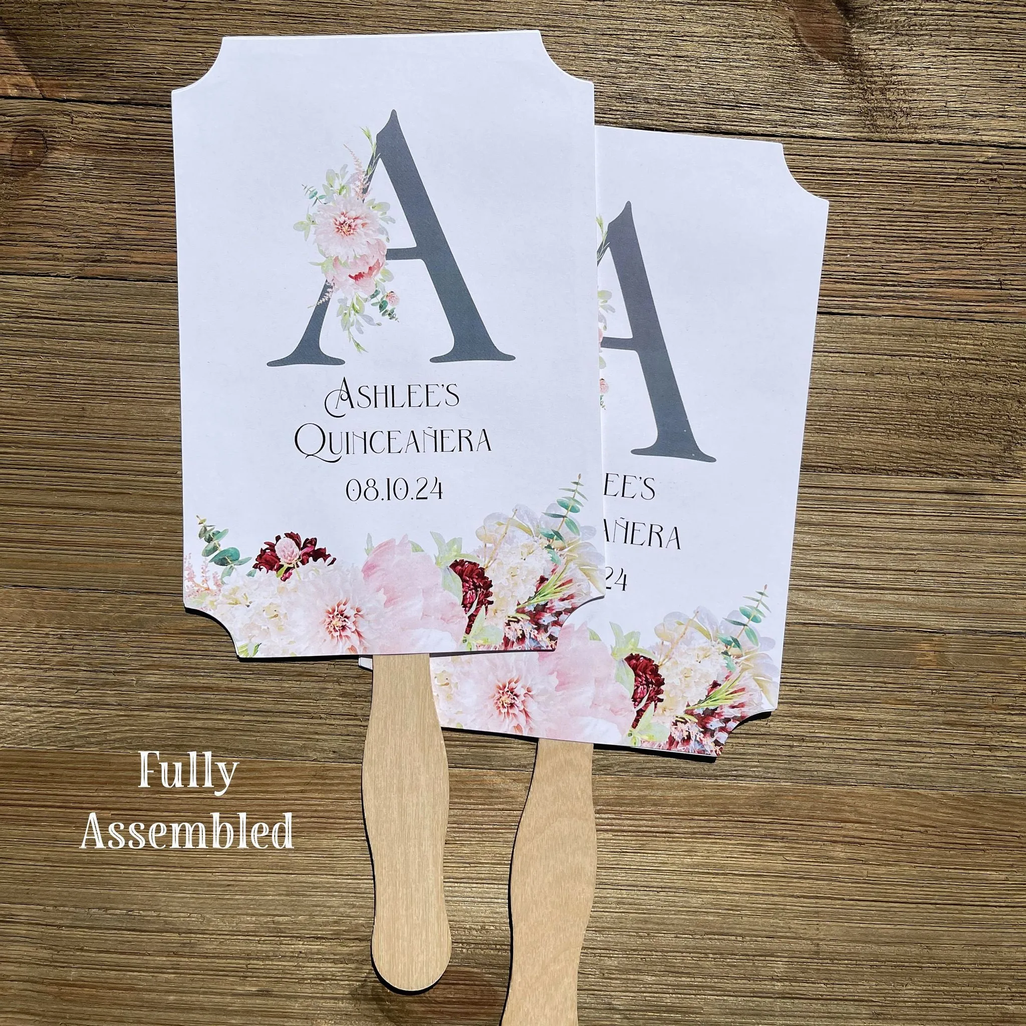 Quinceanera Monogrammed Fans