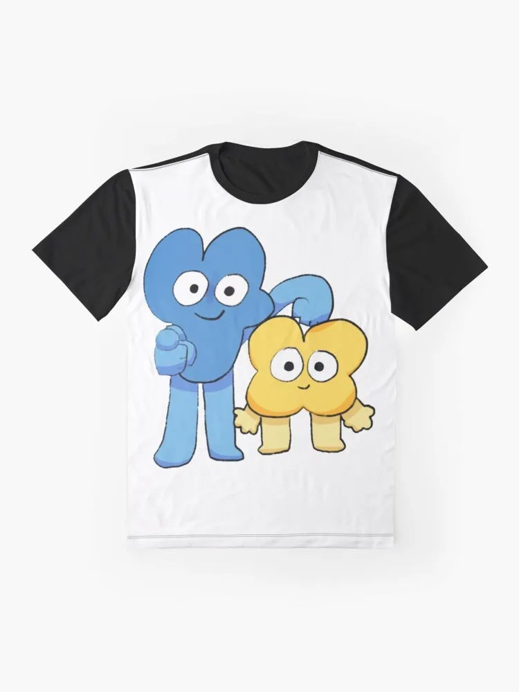 "Four and X Graphic T-Shirt for BFB and BFDI Fans"