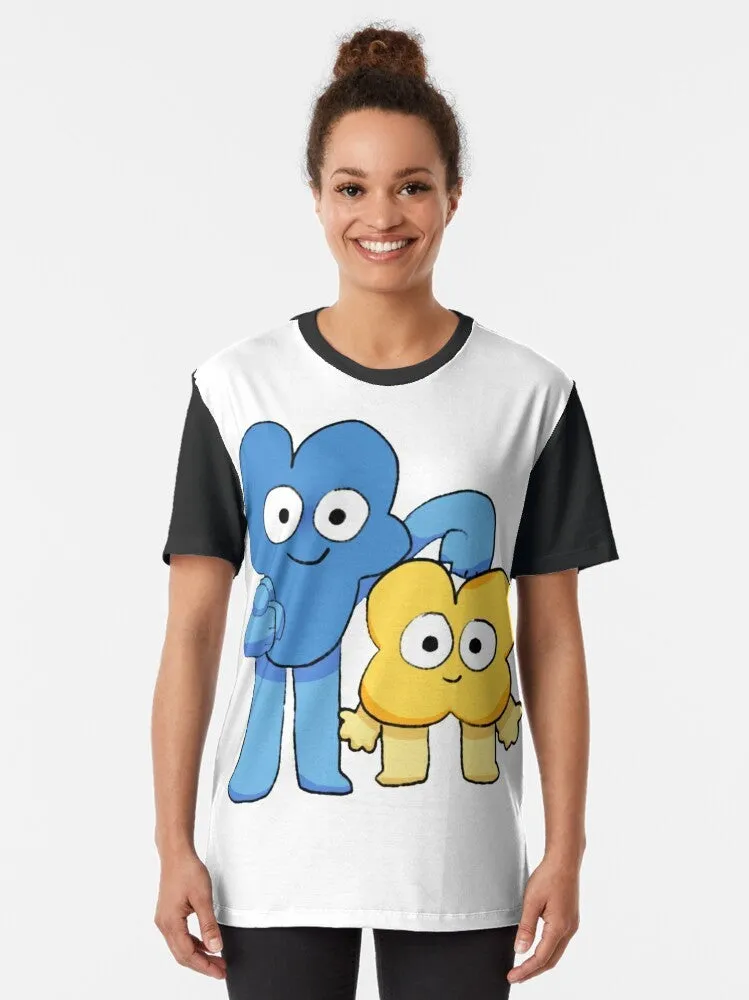 "Four and X Graphic T-Shirt for BFB and BFDI Fans"