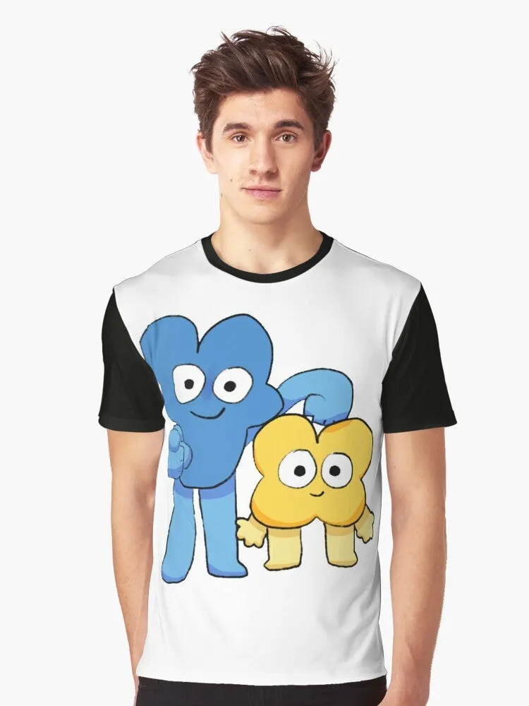 "Four and X Graphic T-Shirt for BFB and BFDI Fans"