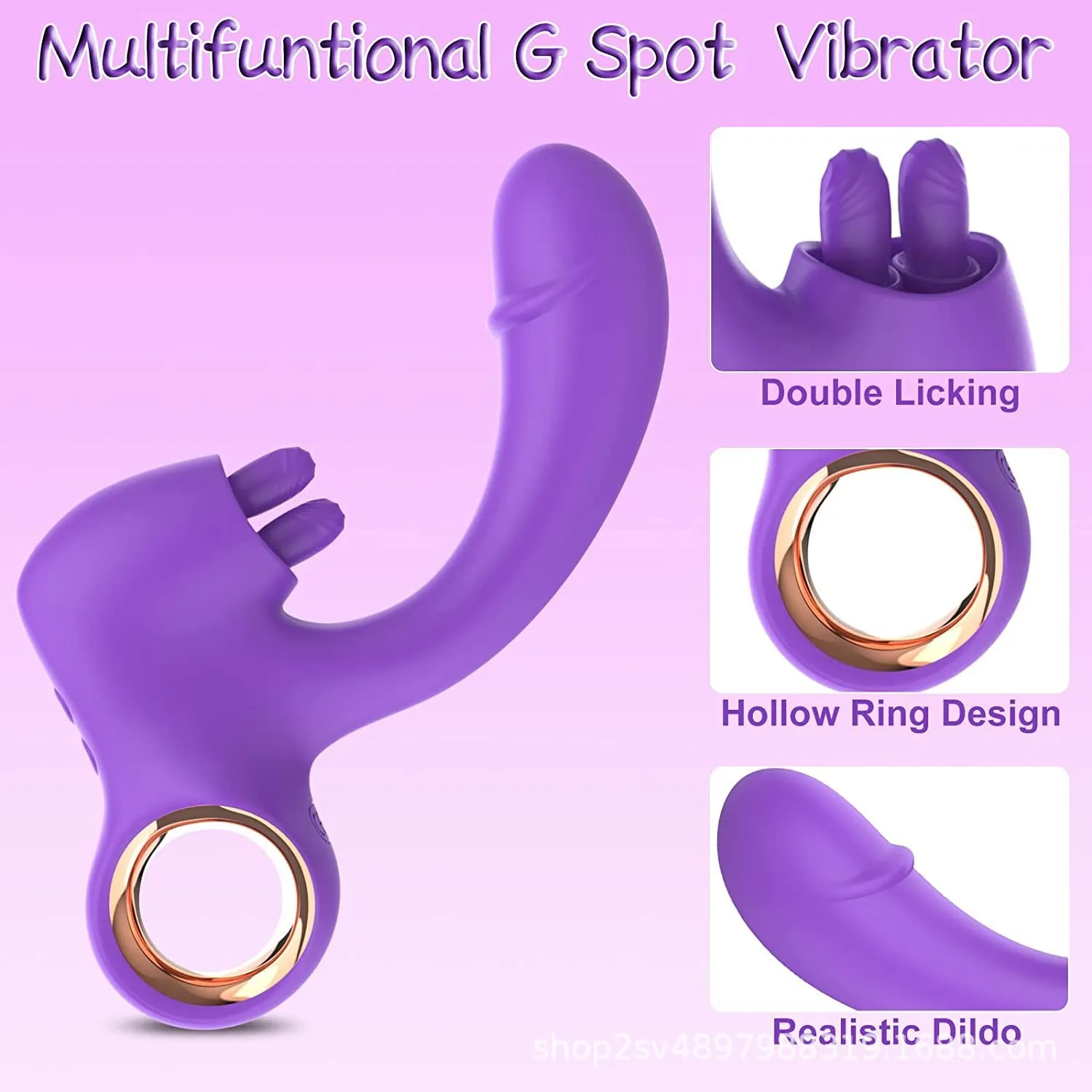 Rabbit Clit Clamps Anal Dildo G Spot Vibrator - Double End Anal Clitoral Stimulator Female Sex Toy