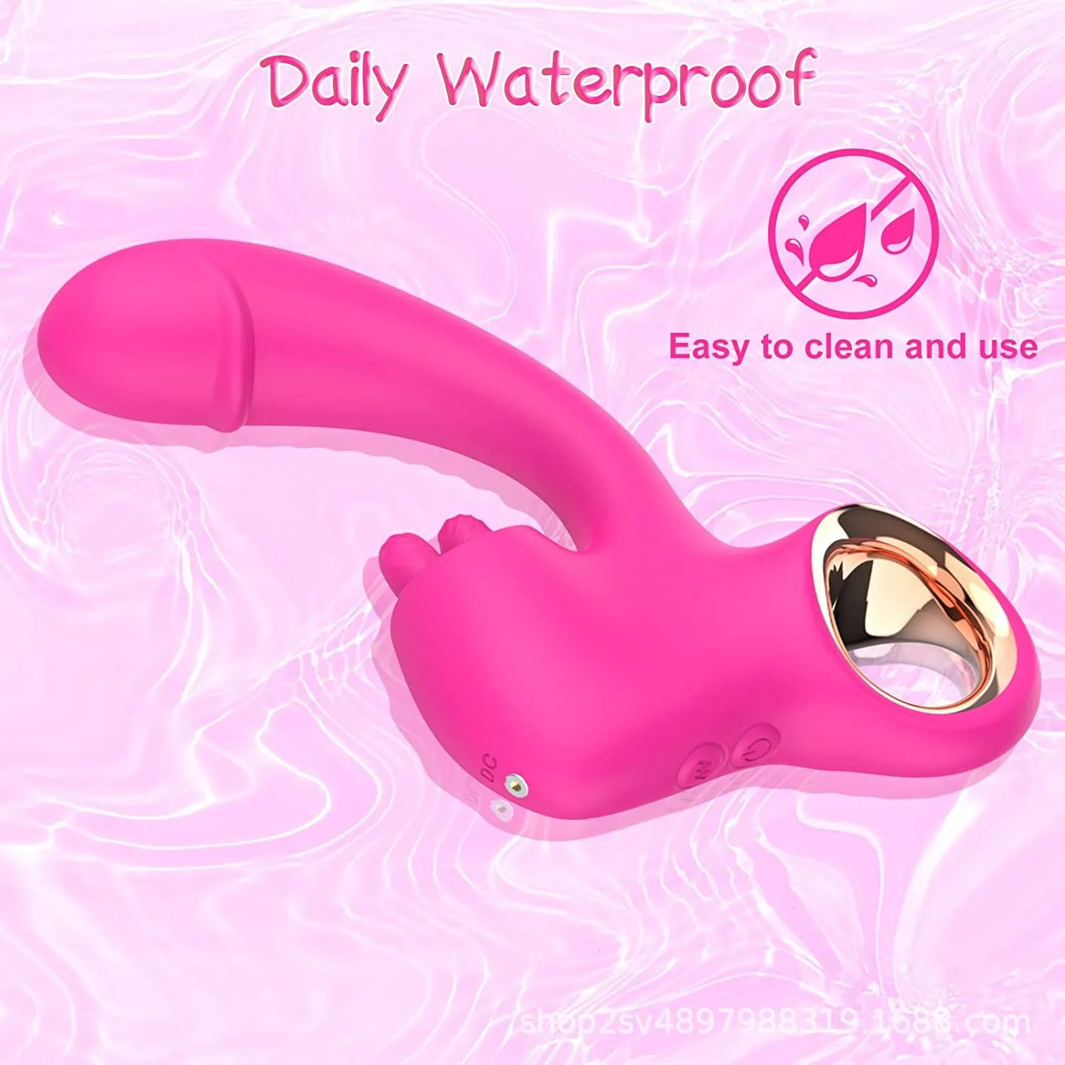 Rabbit Clit Clamps Anal Dildo G Spot Vibrator - Double End Anal Clitoral Stimulator Female Sex Toy